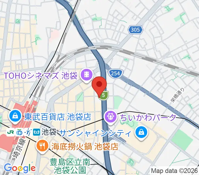 フジゲンカスタムハウス池袋の地図