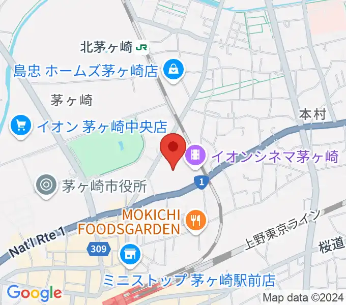 イオン茅ヶ崎センターヤマハミュージックの地図