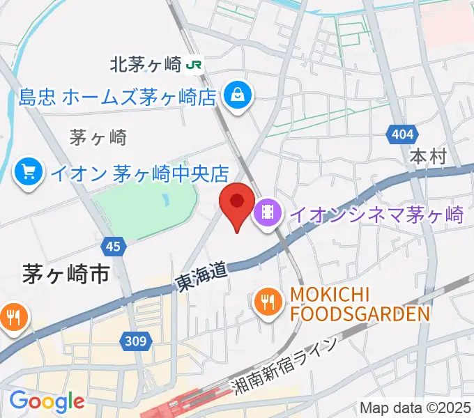 イオン茅ヶ崎センターヤマハミュージックの地図