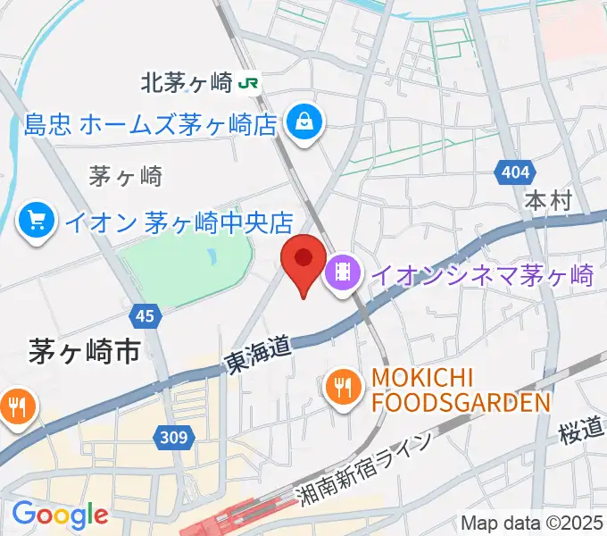 イオン茅ヶ崎センターヤマハミュージックの地図