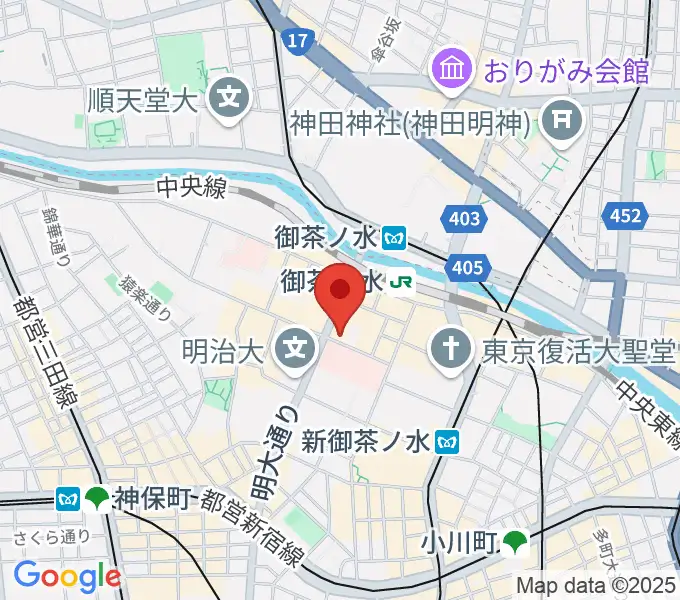 ESPギターワークショップの地図