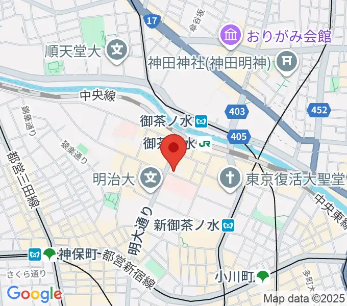 ESPギターワークショップの地図