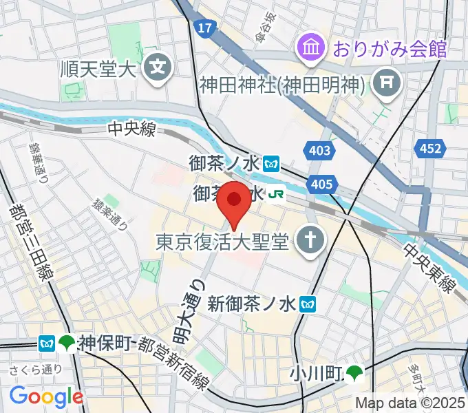 ESPギターワークショップの地図