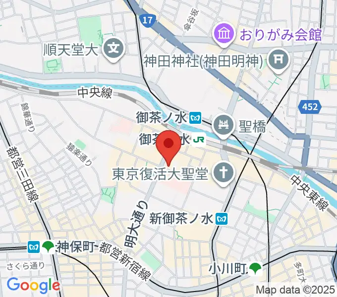 ESPギターワークショップの地図