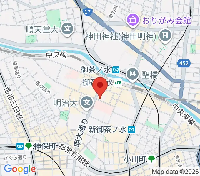 ESPギターワークショップの地図