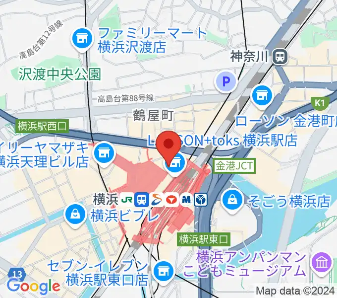 クロサワ楽器横浜店の地図