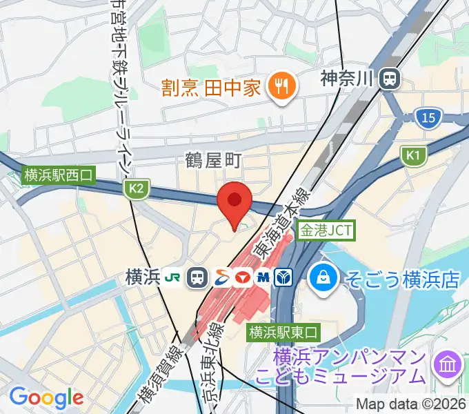 クロサワ楽器横浜店の地図