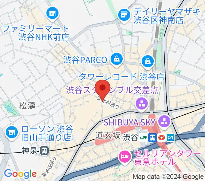 クロサワ楽器 G-CLUB SHIBUYAの地図