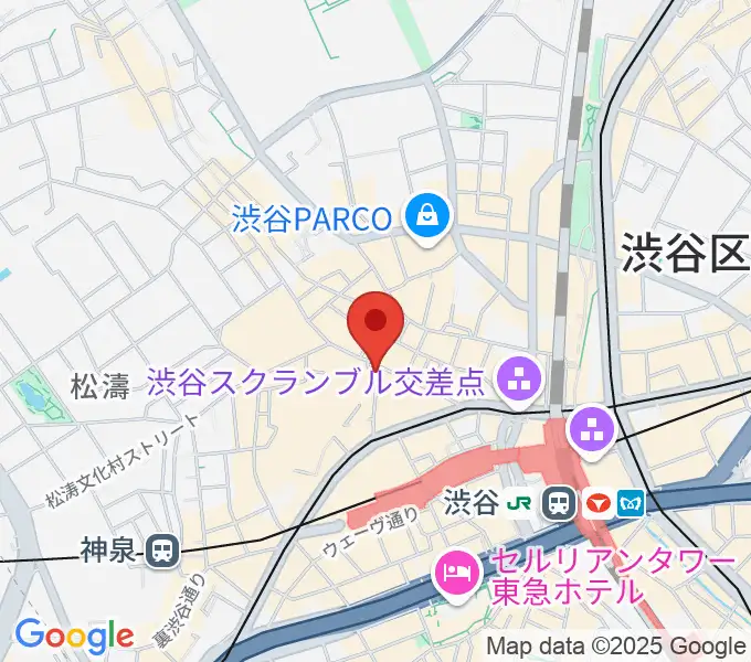 クロサワ楽器 G-CLUB SHIBUYAの地図