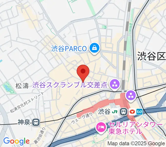 クロサワ楽器 G-CLUB SHIBUYAの地図