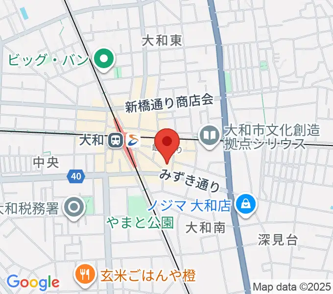 ユニスタイル大和 ヤマハミュージックの地図