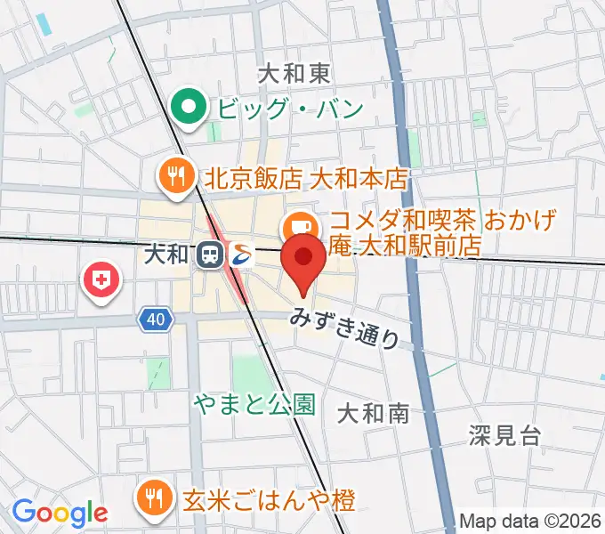 ユニスタイル大和 ヤマハミュージックの地図