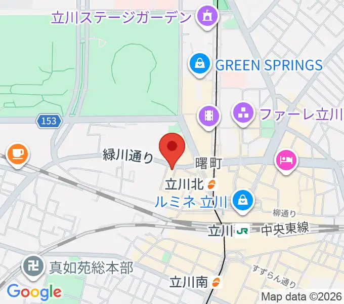 宮地楽器ミュージックスクエア立川の地図