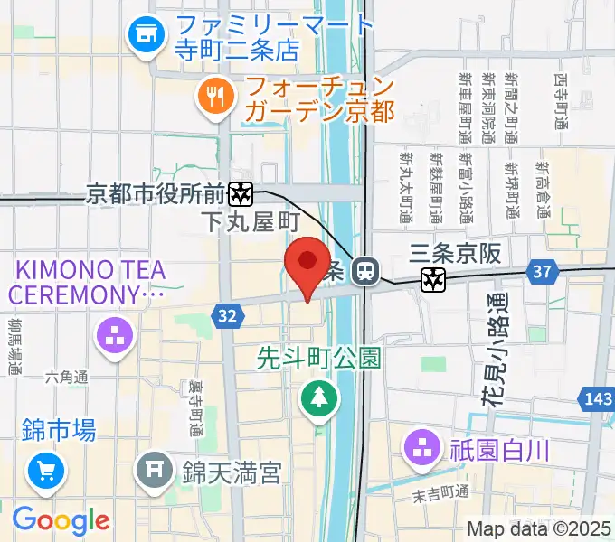 三条音楽院の地図