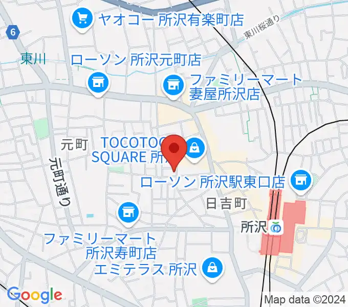 ユニスタイル所沢 ヤマハミュージックの地図