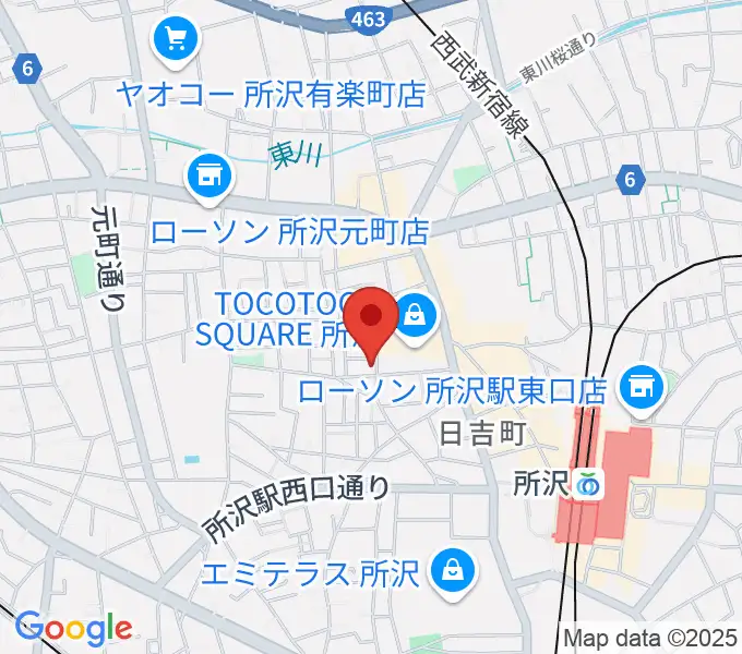 ユニスタイル所沢 ヤマハミュージックの地図