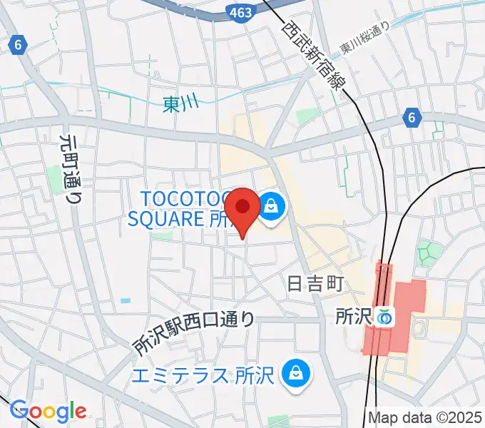 ユニスタイル所沢 ヤマハミュージックの地図