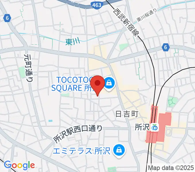 ユニスタイル所沢 ヤマハミュージックの地図