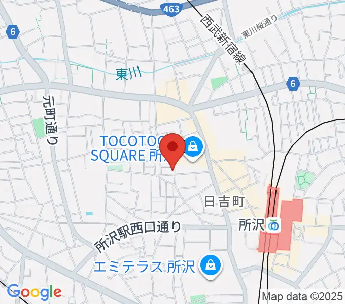 ユニスタイル所沢 ヤマハミュージックの地図