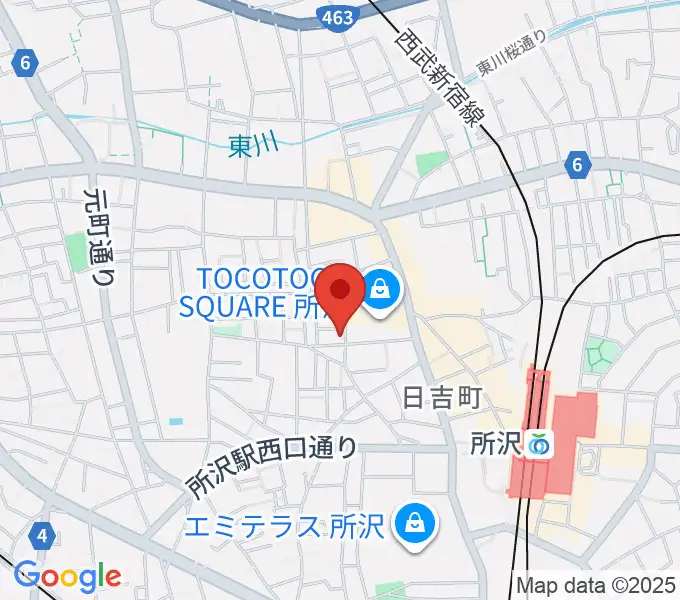 ユニスタイル所沢 ヤマハミュージックの地図
