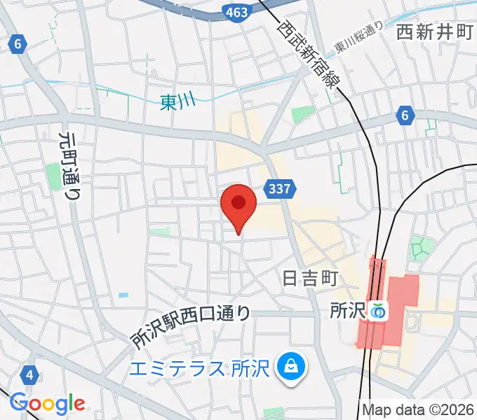 ユニスタイル所沢 ヤマハミュージックの地図