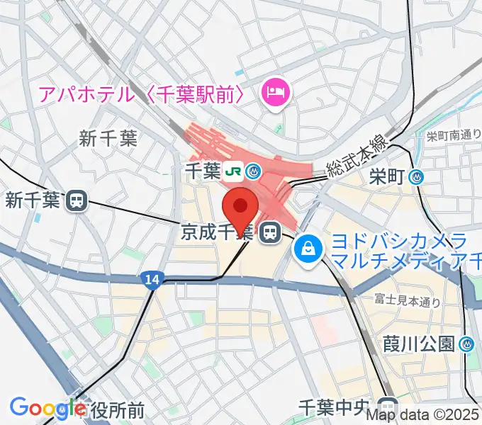ミュージックアベニュー千葉ヤマハミュージックの地図