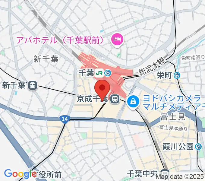 ミュージックアベニュー千葉ヤマハミュージックの地図