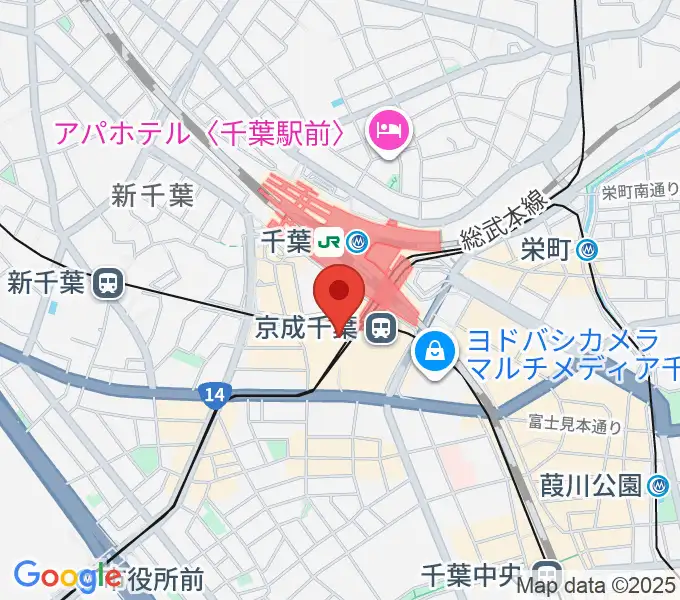 ミュージックアベニュー千葉ヤマハミュージックの地図