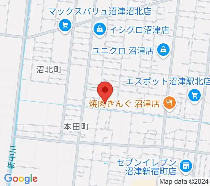 ピアノショップ沼津ショールームの地図