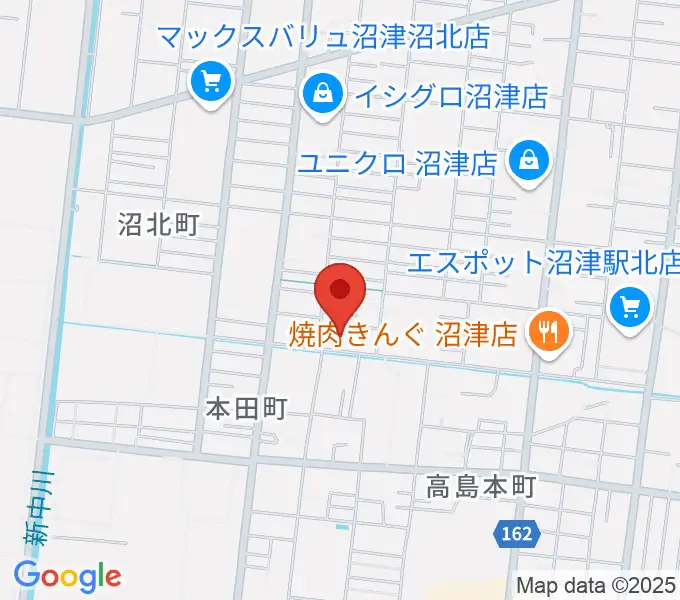 ピアノショップ沼津ショールームの地図