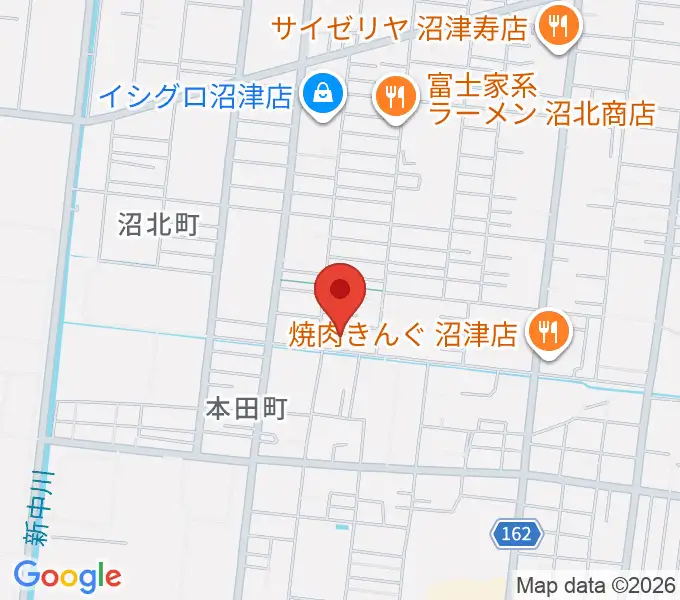 ピアノショップ沼津ショールームの地図