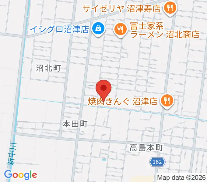 ピアノショップ沼津ショールームの地図