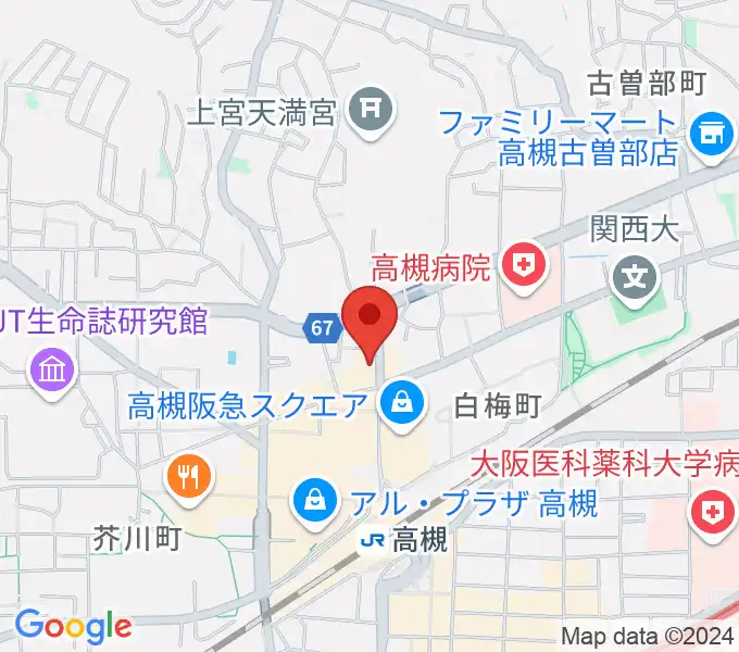 MUSIC SQUARE 1624 TENJINの地図