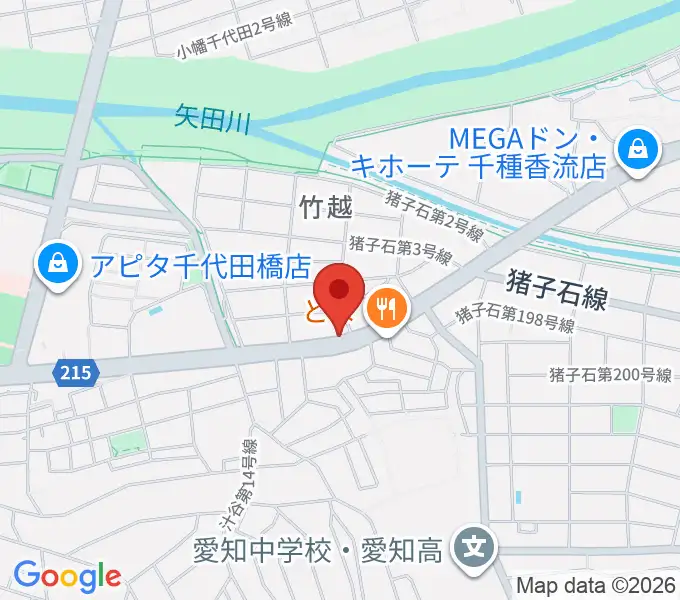 ギターショップ デュースの地図