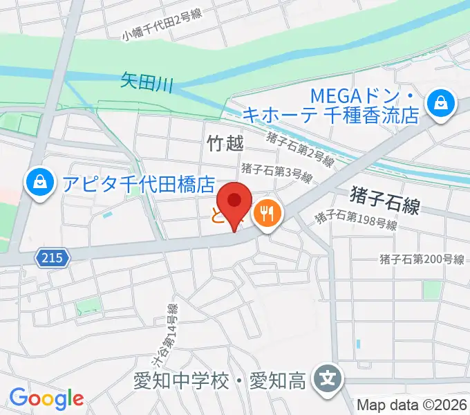 ギターショップ デュースの地図