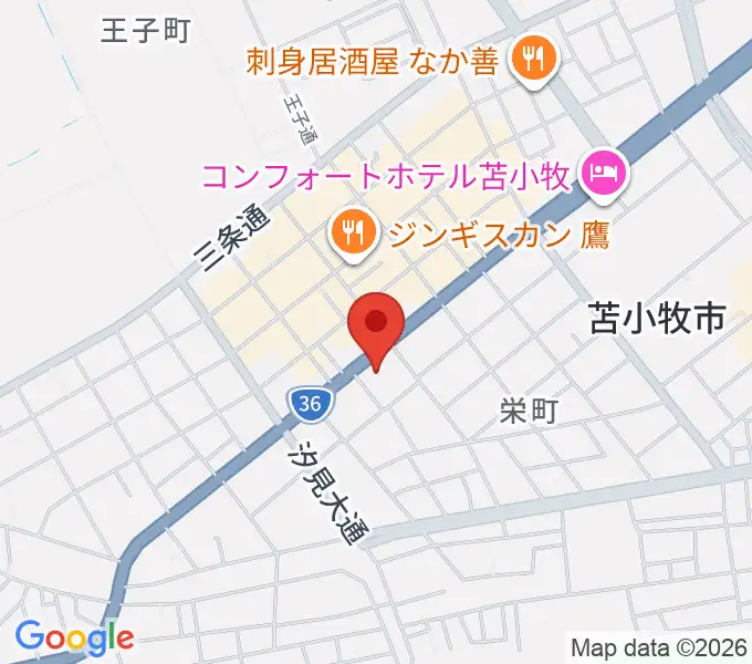 エルム楽器 苫小牧支店の地図