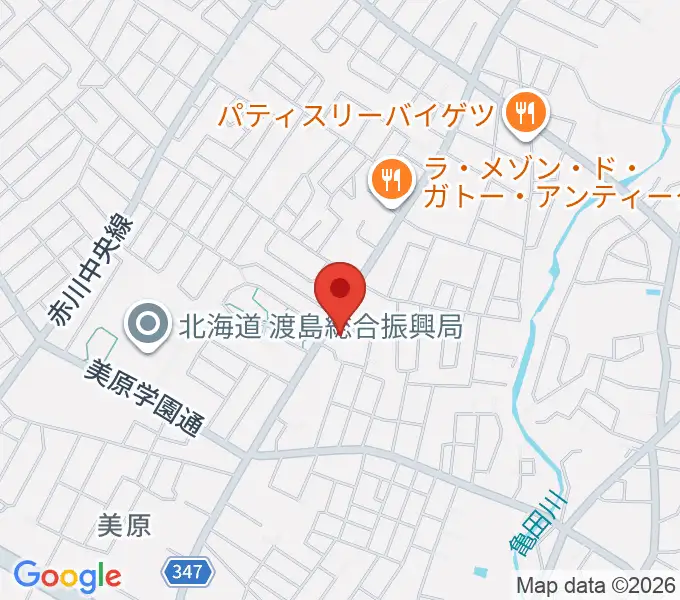 ヤマハミュージック 函館店の地図