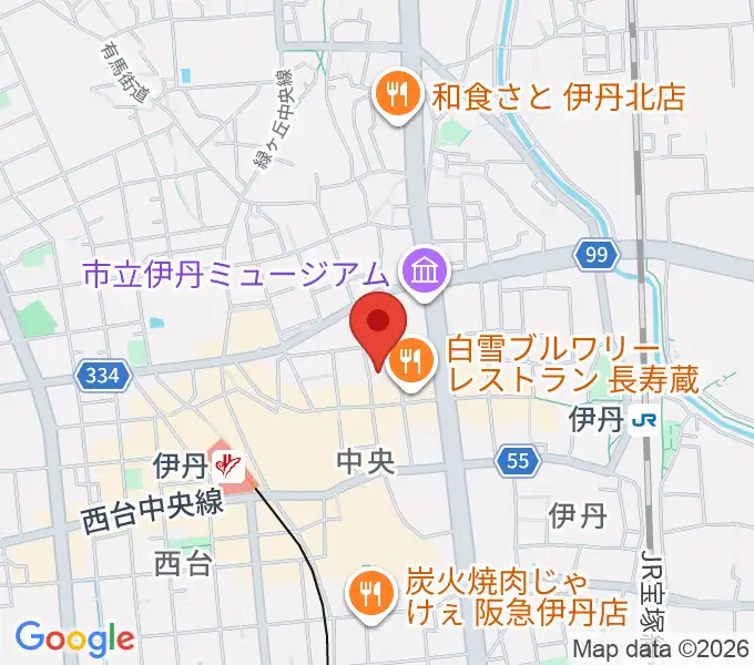 伊丹TOMORROWの地図
