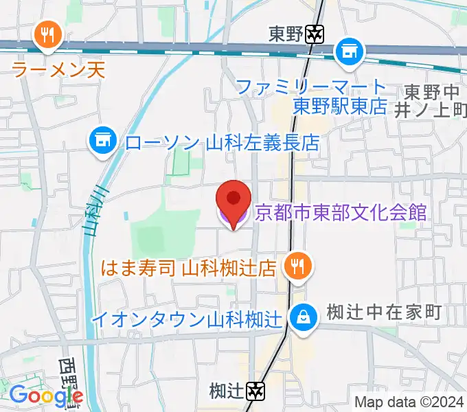 京都市東部文化会館の地図