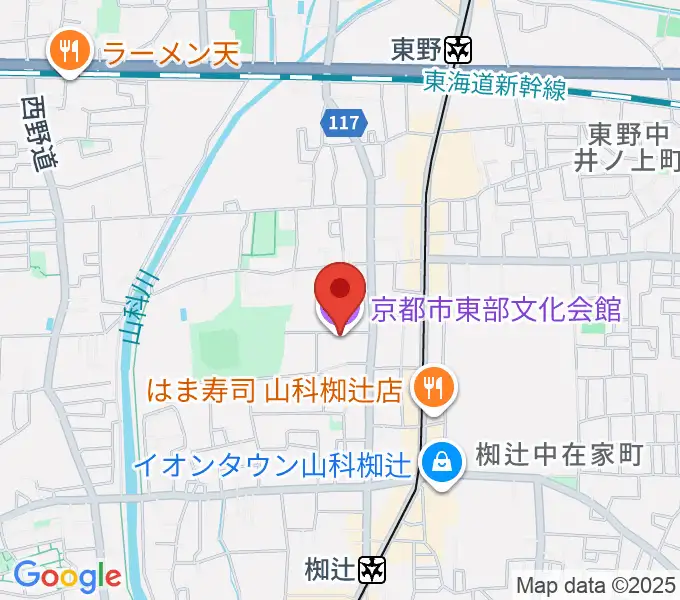 京都市東部文化会館の地図