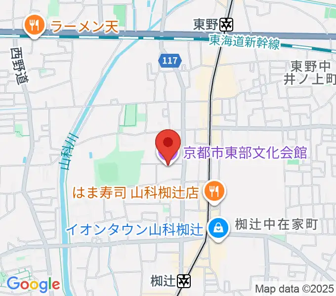 京都市東部文化会館の地図