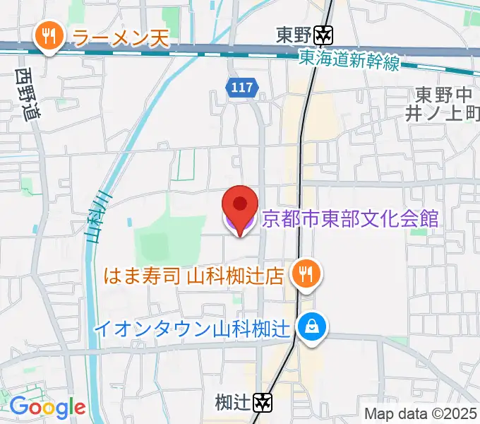 京都市東部文化会館の地図