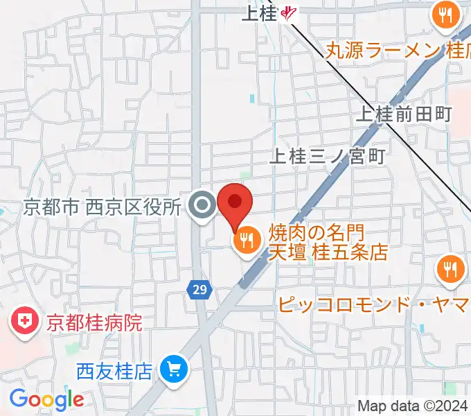 京都市西文化会館ウエスティの地図