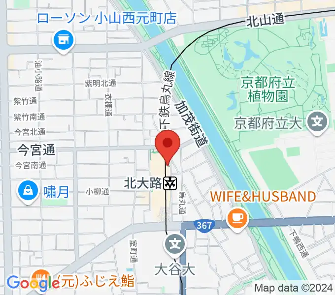 京都市北文化会館の地図