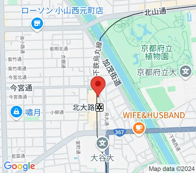 京都市北文化会館の地図