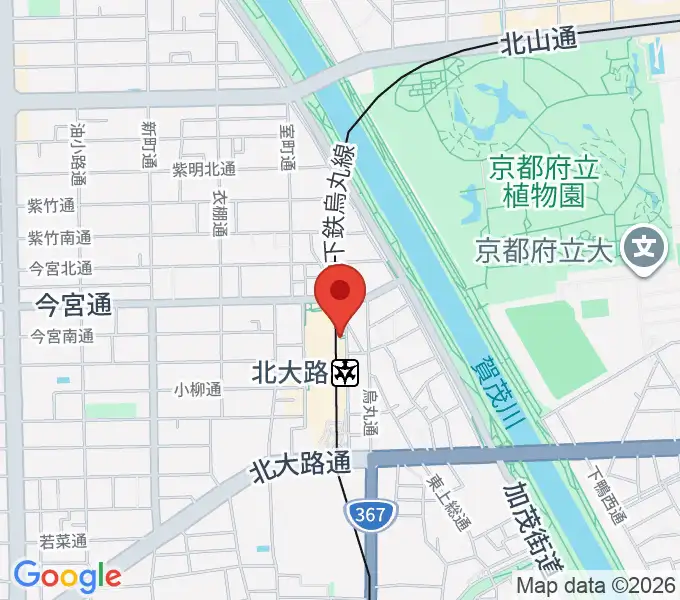 京都市北文化会館の地図