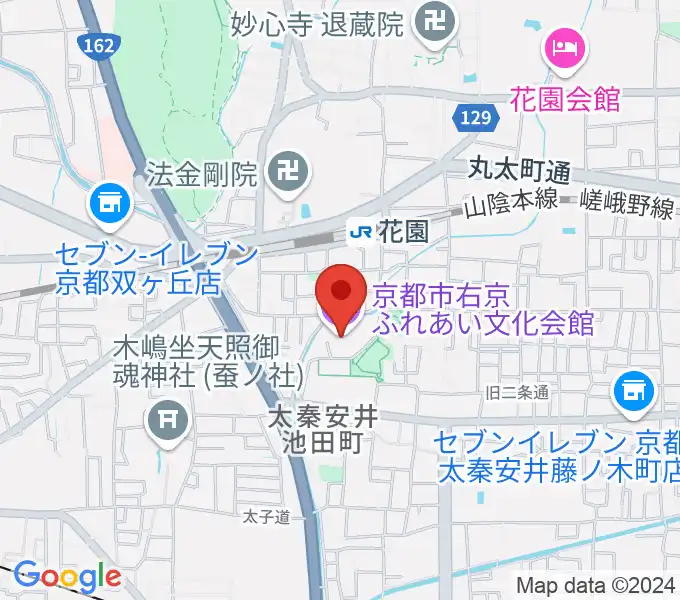 京都市右京ふれあい文化会館の地図