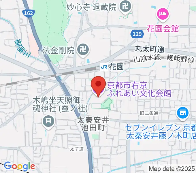 京都市右京ふれあい文化会館の地図