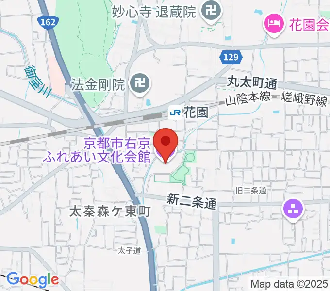 京都市右京ふれあい文化会館の地図