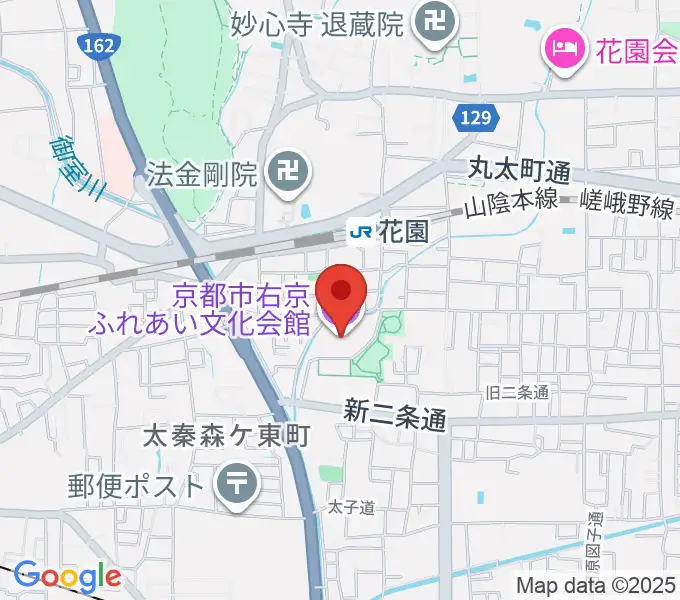 京都市右京ふれあい文化会館の地図